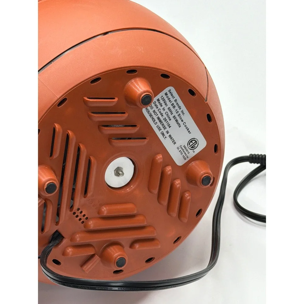 ASCA Pro Pots Basketball Slow Cooker 1.5 Quart Dip Warmer Model BB-10 Orange